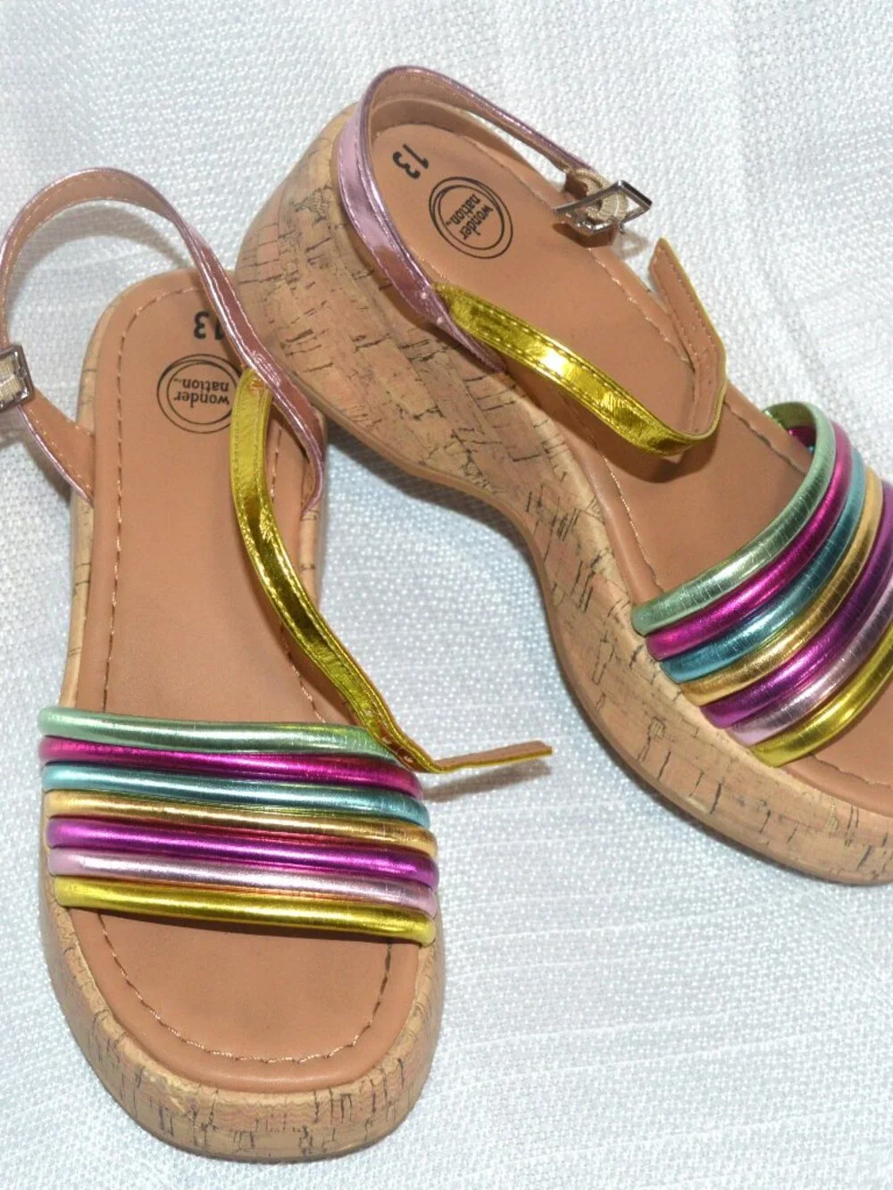 Wonder Nation Metallic Sandals – Size 13